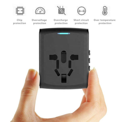 Adaptador de viaje universal con 4 puertos USB y Type-C