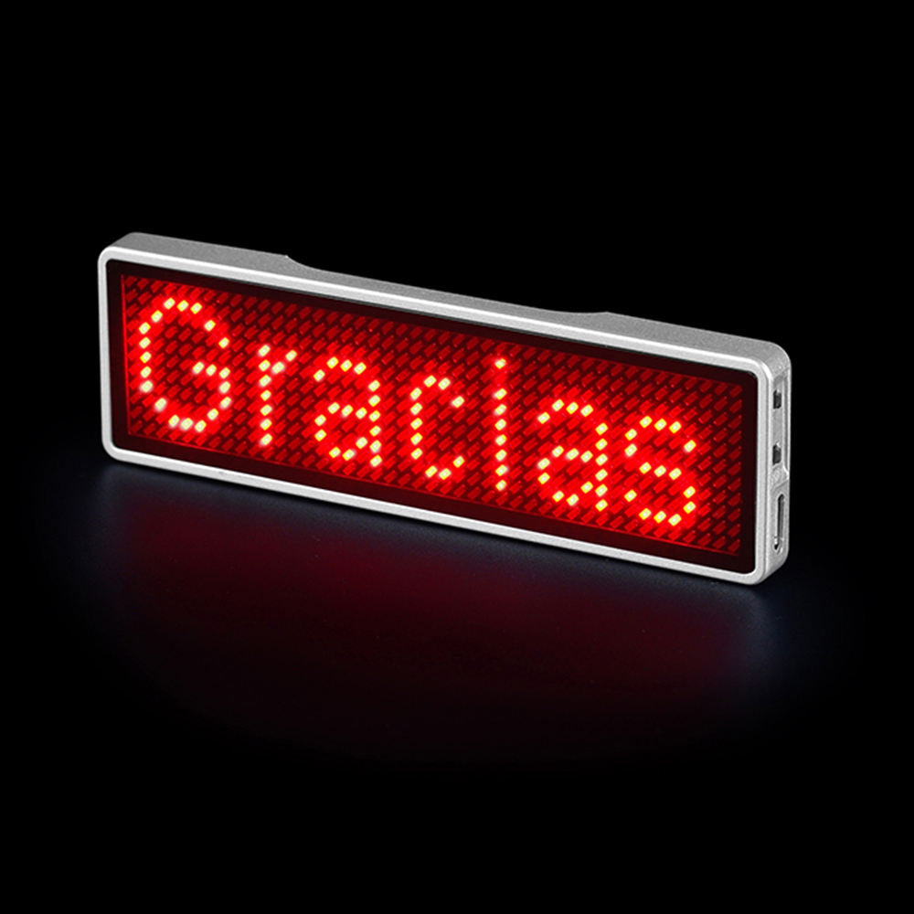 Distintivo LED programable recargable por USB
