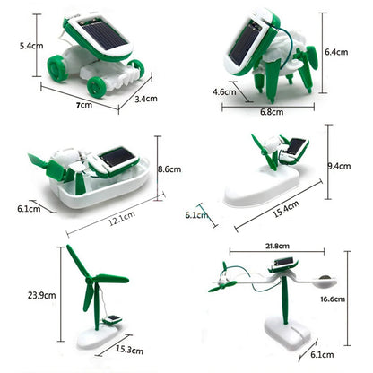 Kit de Construção Robô Solar 6 em 1 DIY para Crianças