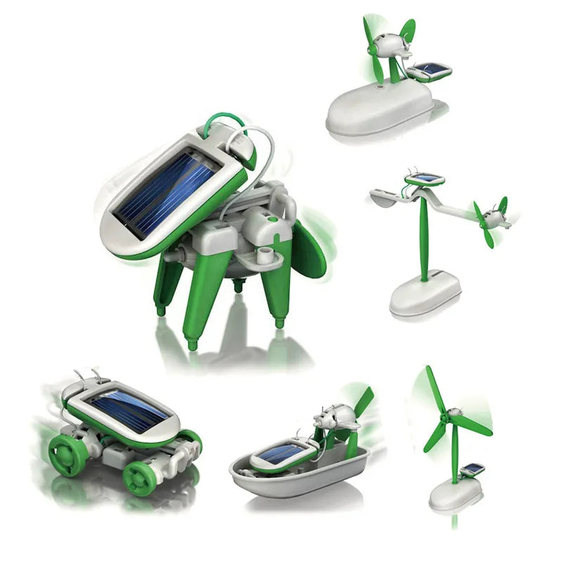 Kit de Construção Robô Solar 6 em 1 DIY para Crianças