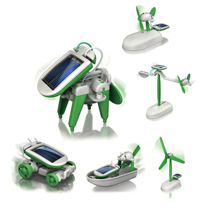 Kit de Construção Robô Solar 6 em 1 DIY para Crianças