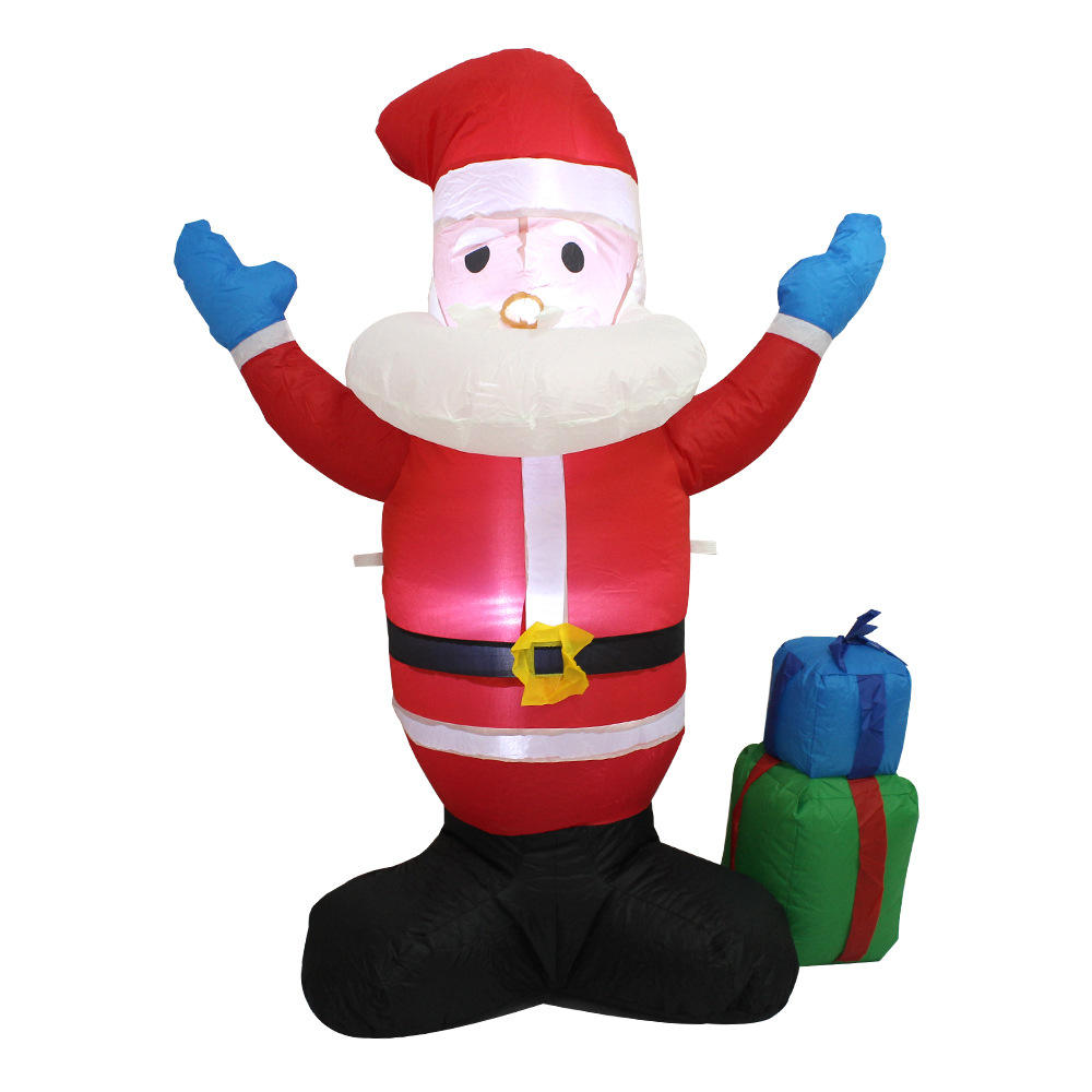 Decoração de Pai Natal Insuflável Gigante de Exterior – Exibição Festiva de Natal Insuflável