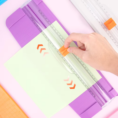 Cizalla de papel manual mini A4 - Cortador de papel portátil con cuchilla de seguridad para oficina, escuela y manualidades