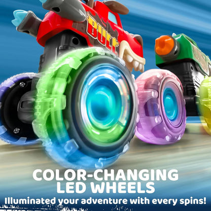 Glowing Monster Truck Set – 3 Press & Go Light-Up Trucks