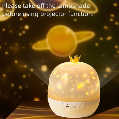 Projetor de Luz Noturna Rotativa com Tema Infantil - 15 Filmes Lâmpada Estrela 360°