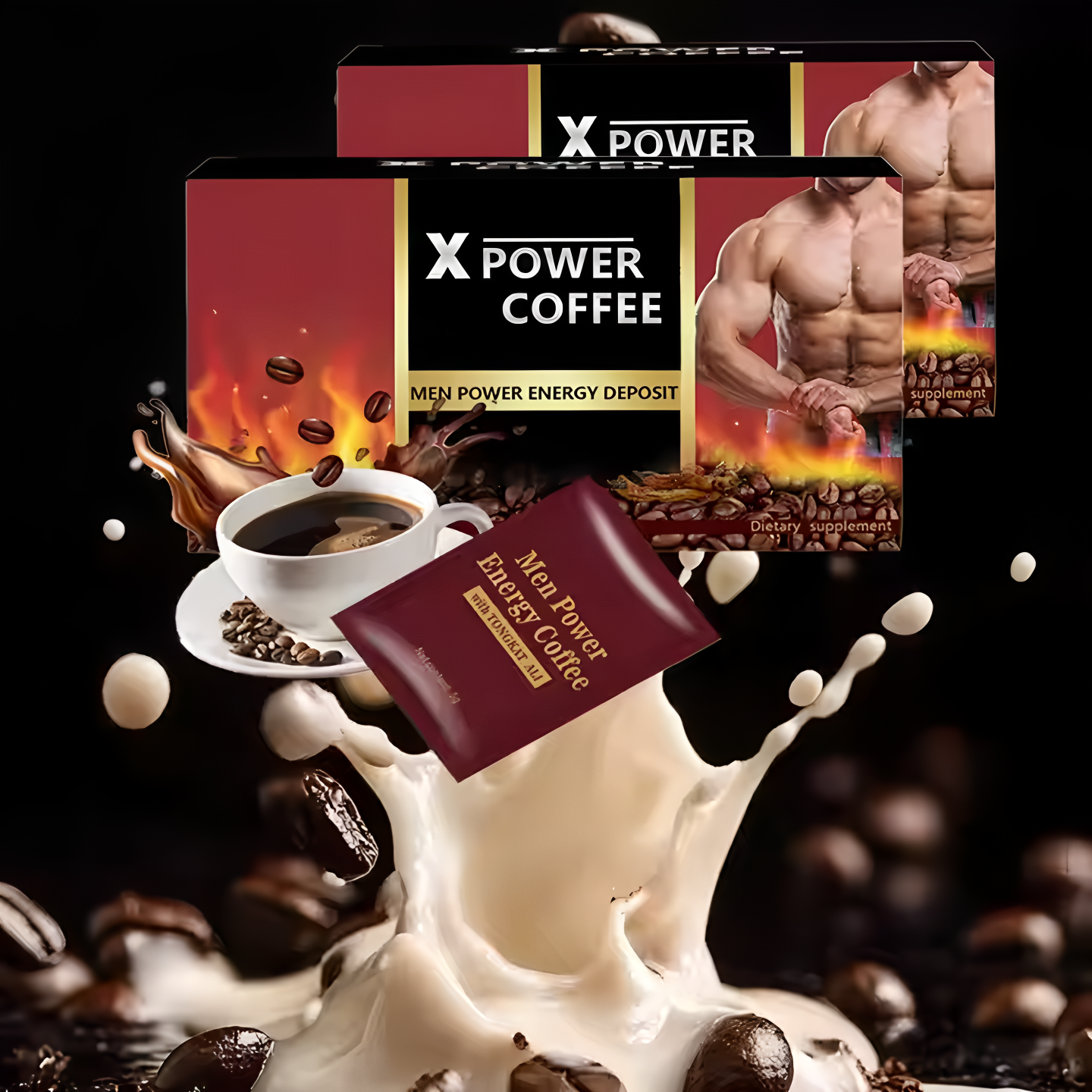 Café Preto de Desempenho Masculino com Raiz de Maca Orgânica