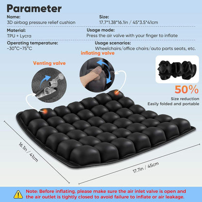 Almofada de Viagem Ergonómica com Células de Ar 3D