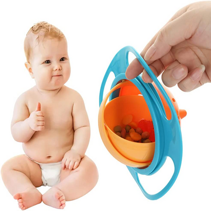 Magic Gyro Bowl for Kids – 360° Rotating Spill-Proof Baby Feeding Bowl with Lid – BPA-Free Snack Dish