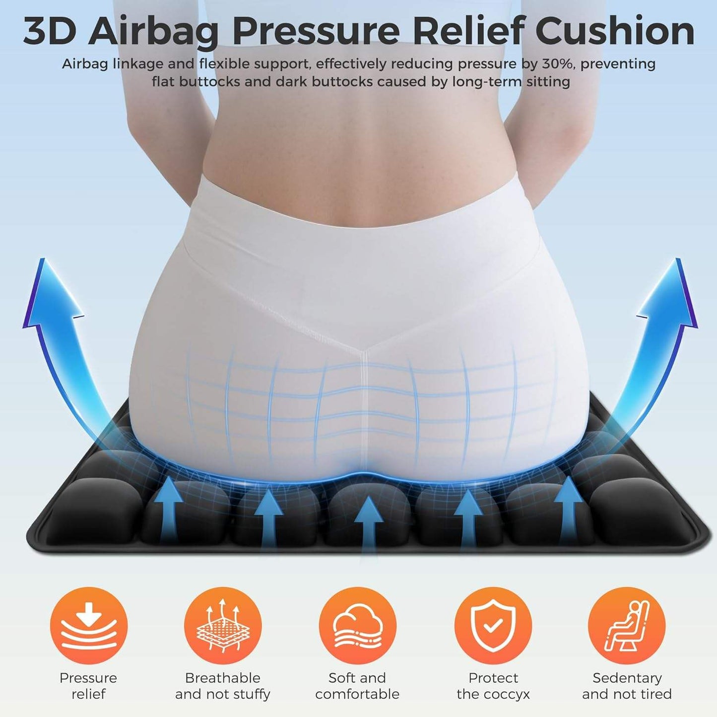 Almofada de Viagem Ergonómica com Células de Ar 3D