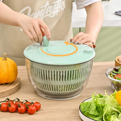 Taça Preparadora e Centrifugadora Manual de Salada 5 em 1