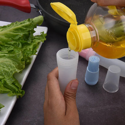 Brocha de silicona para adobar barbacoa (resistente al calor, brocha de aceite portátil)