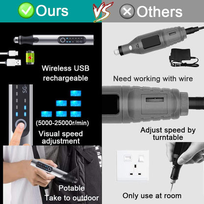 USB Charging Engraving Pen - Cordless Mini Engraver with 3-Speed Control for Metal, Glass, Wood, and Jewelry