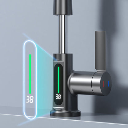 Digital Temperature Display Pull-Out Basin Faucet