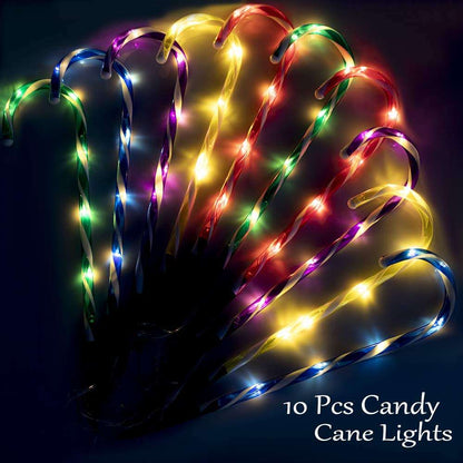 Luces LED de camino con forma de bastón de caramelo para exteriores – Decoraciones navideñas para patio