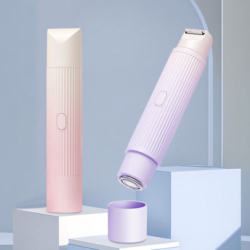 Aparador de Pelo Corporal e Facial Elétrico 2 em 1 para Mulher (À Prova de Água, Duas Cabeças)