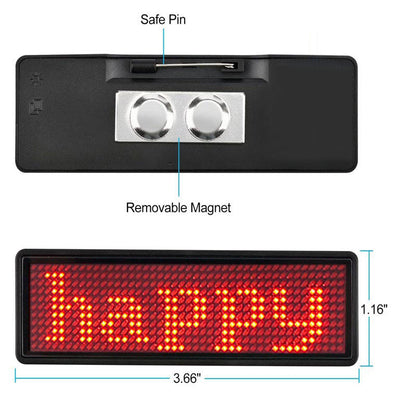 Distintivo LED programable recargable por USB