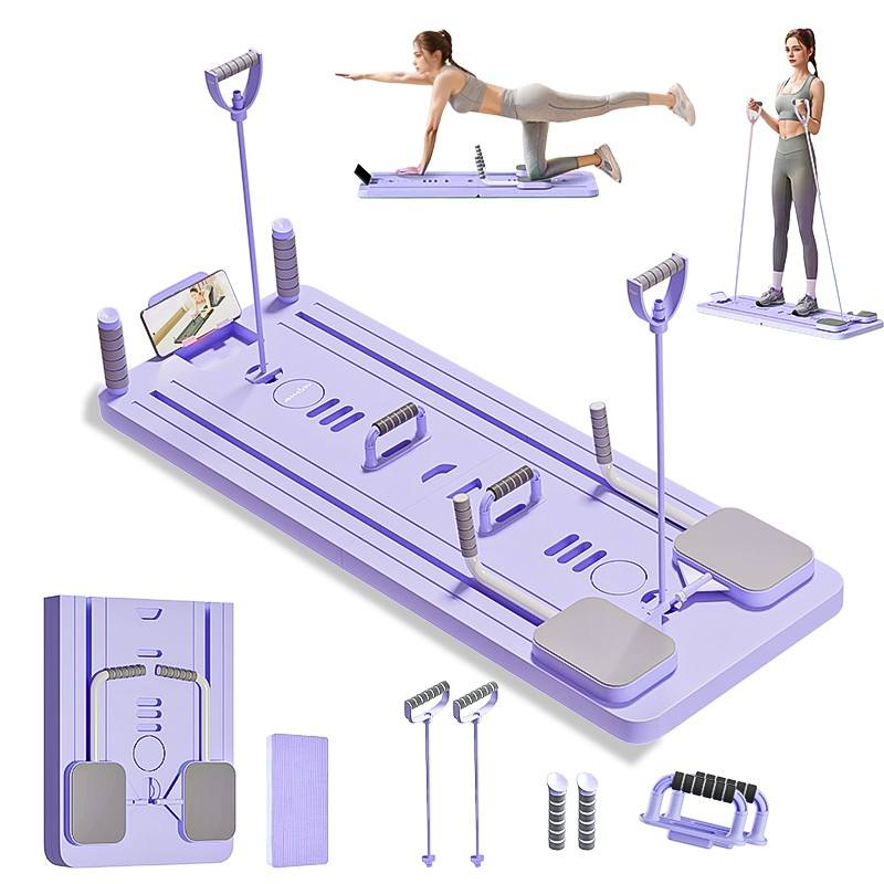 Pilates Board 8-in-1 Pilates Sliding Board - Multi-Purpose Foldable Pilates Reformer Board for Home Fitness, Strength Training & Body Sculpting