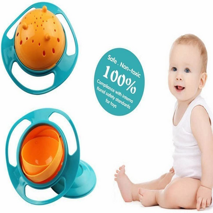 Magic Gyro Bowl for Kids – 360° Rotating Spill-Proof Baby Feeding Bowl with Lid – BPA-Free Snack Dish