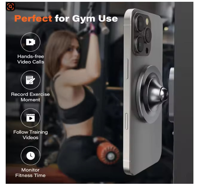 Suporte Magnético Duplo 360° para Telemóvel no Ginásio