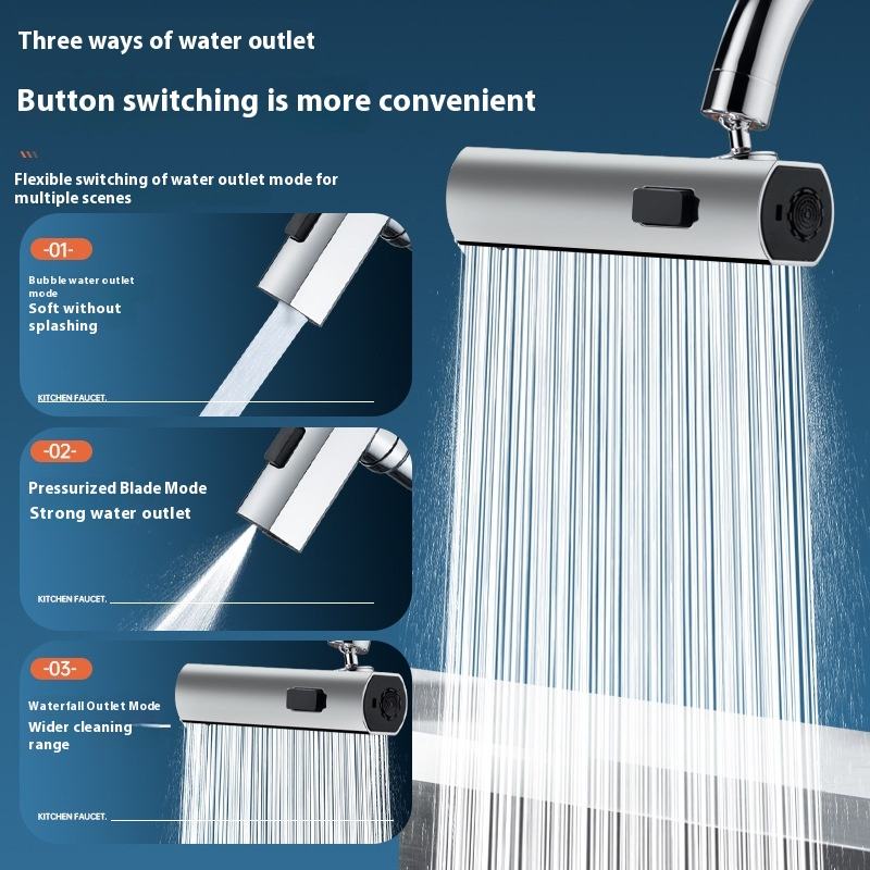 Boquilla de extensión de grifo giratoria universal con aireador a prueba de salpicaduras