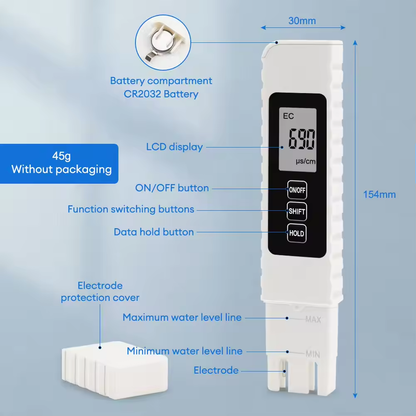 Medidor Digital TDS de Água em Caneta