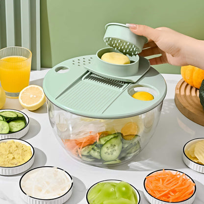 Taça Preparadora e Centrifugadora Manual de Salada 5 em 1