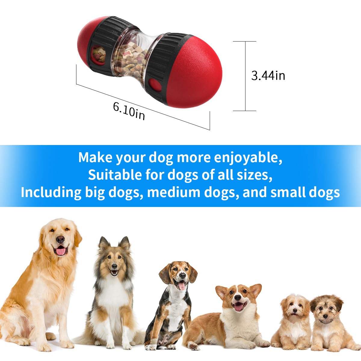 Adjustable Slow-Feed Treat Dispensing Dog Puzzle Ball