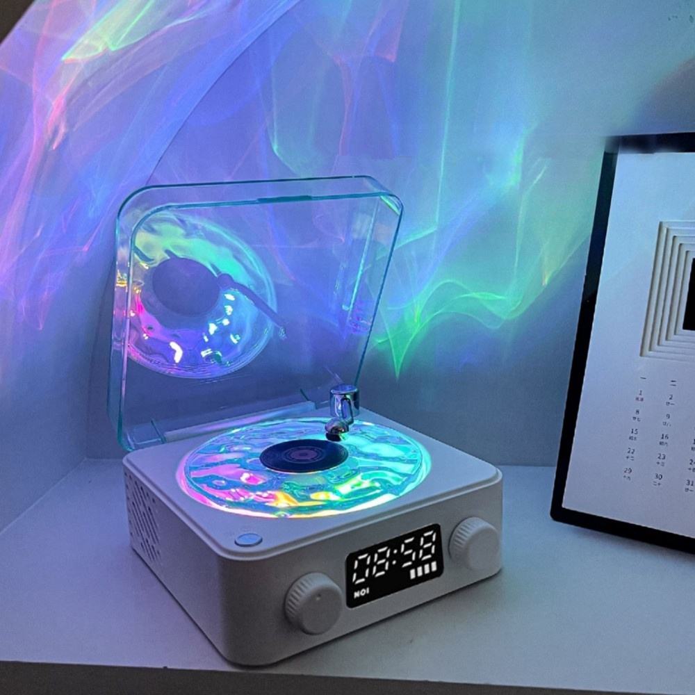 Coluna Portátil de Estilo Retrô com Ruído Branco e Luz RGB