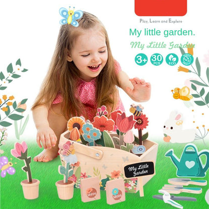 Juego de jardín educativo de madera – Juguete de maceta