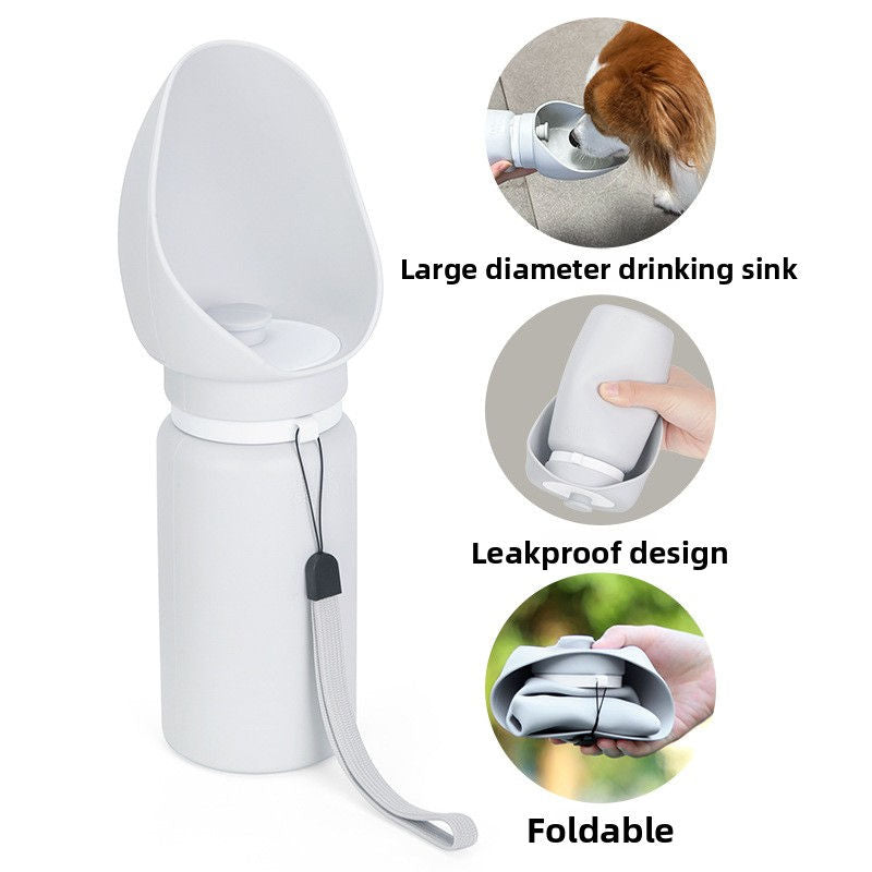 Garrafa Dobrável para Animais de Estimação com Copo (550ml)