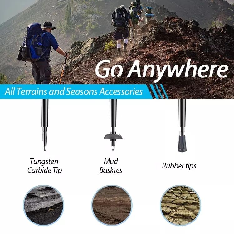 Collapsible Aluminum Multifunction Walking Stick – Outdoor & Hiking Use