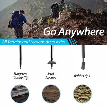 Collapsible Aluminum Multifunction Walking Stick – Outdoor & Hiking Use