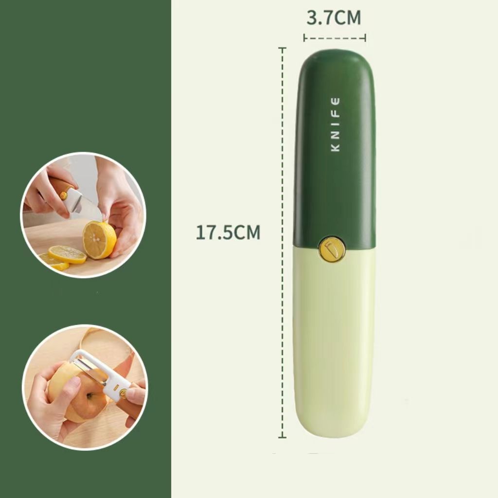 Faca e Descascador de Fruta Portátil 2-em-1