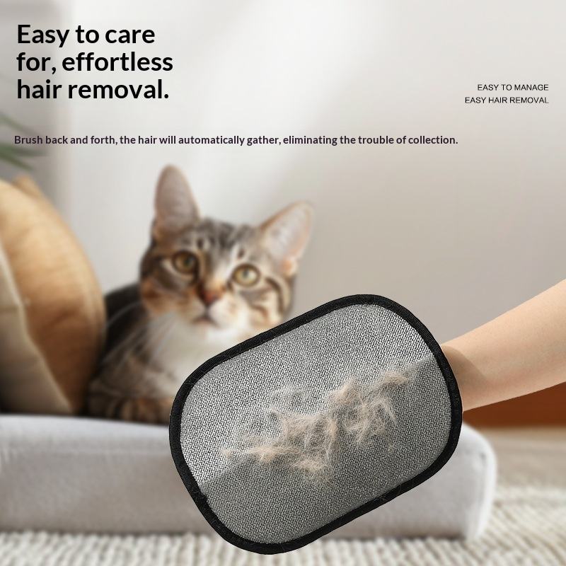 Dual-Sided Pet Grooming Gloves & Hair Remover Mitt (Washable, Anti-Static)