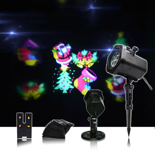 Outdoor Holiday Projector LED Light – 12 Interchangeable Slides for Christmas, Halloween, Easter, New Year & Seasonal Party Decorations, Waterproof Projection Lamp