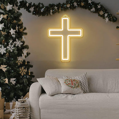 "Jesus" Letreiro LED Néon em Cruz