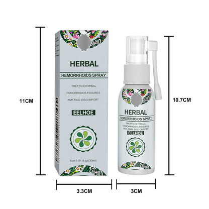 Spray de Alívio Natural de Hemorroidas à Base de Plantas Spray Corporal Calmante para Cuidados Anais para Dor e Inchaço