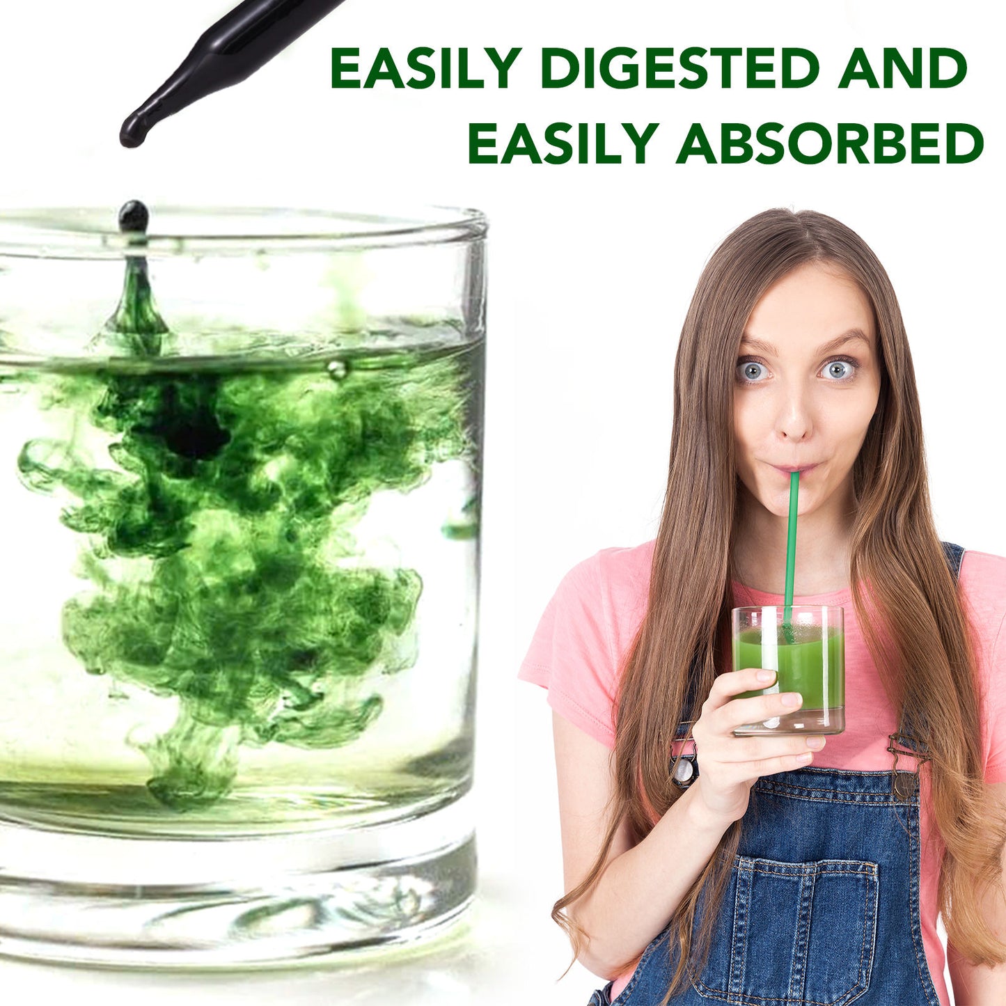 Acentiallabs Original Liquid Chlorophyll Drops – 100% Natural Vegan High Potency – Supports Digestion, Gut Health & Internal Deodorant