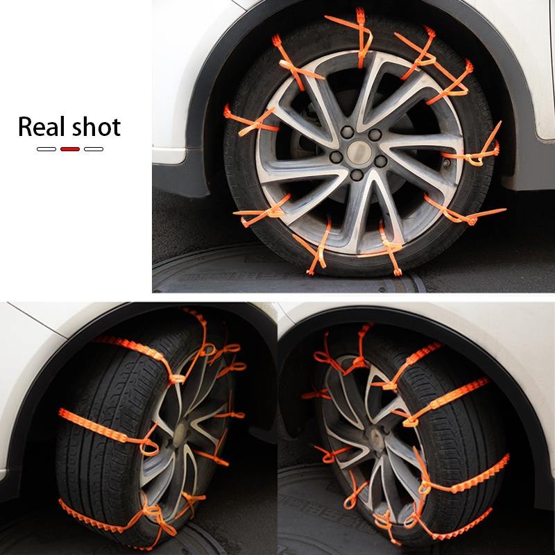 Correntes de Tração de Neve de Nylon de Emergência para Carros (Conjunto de 10 Peças)