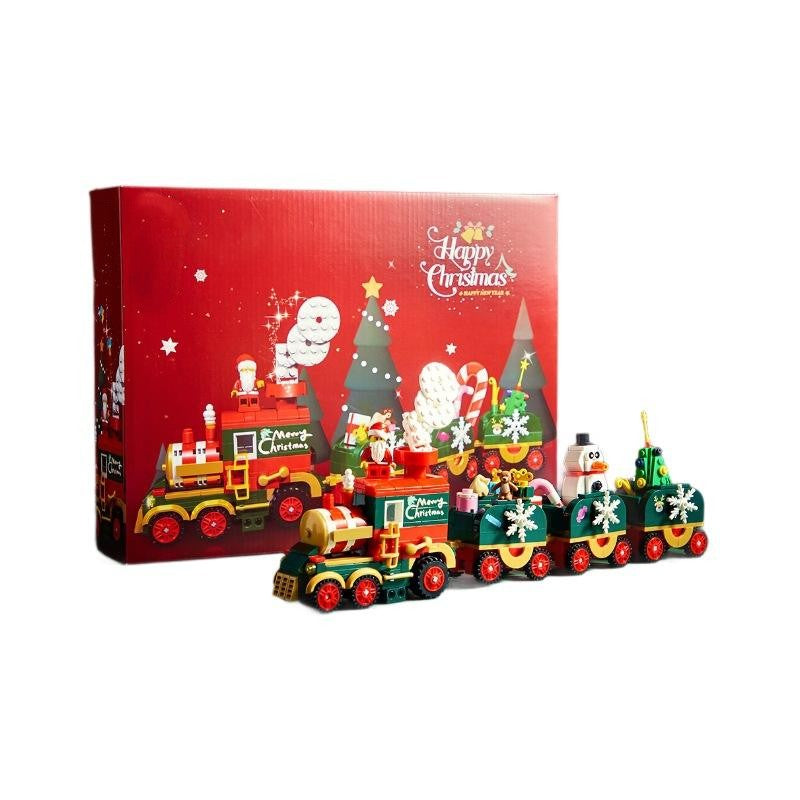Bloques de construcción de trenes de Papá Noel