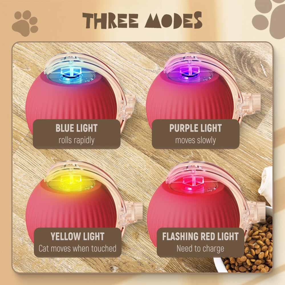 Bola de Brinquedo Automática Interativa para Cão e Gato - Recarregável, Mastigável, Auto-Rolante