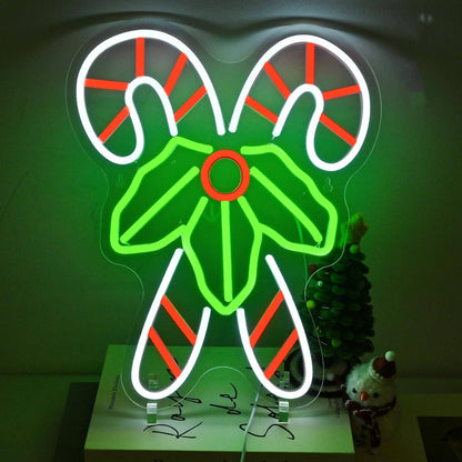 Letrero de neón navideño – Decoración LED de pared con alimentación USB