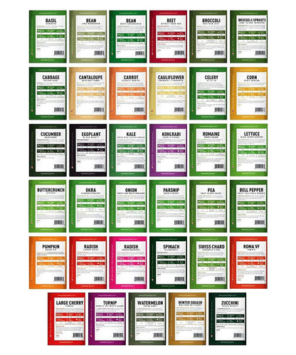 Kit de Sementes de Vegetais para Sobrevivência Gardeners Basics – Mais de 16.000 Sementes Não OGM para Abastecimento de Alimentos de Emergência