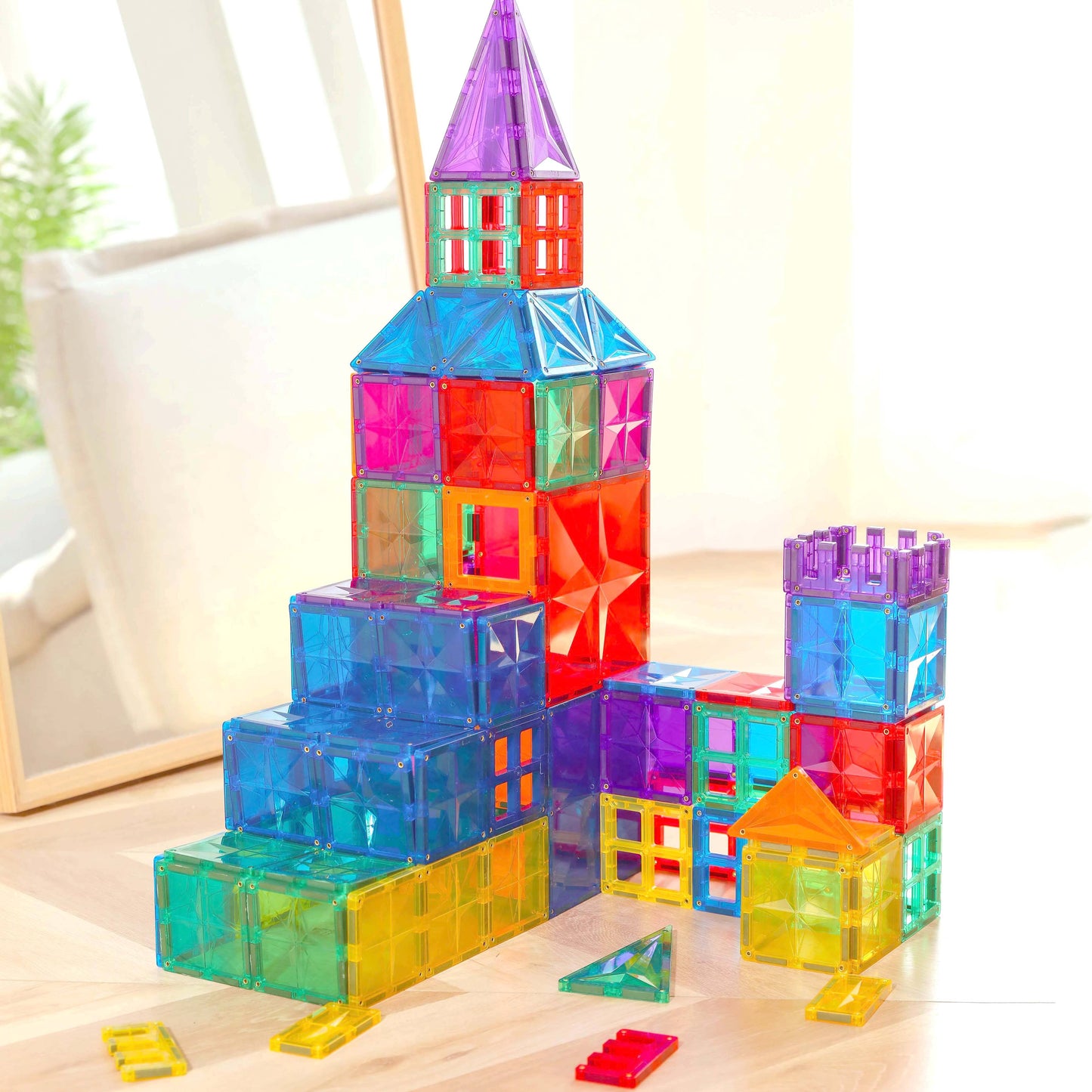 108-Piece Magnetic Building Blocks Set – 3D Educational Construction Toy for Kids