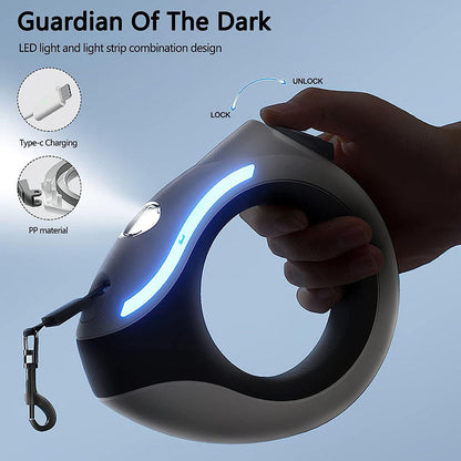 Rechargeable LED Retractable Dog Leash