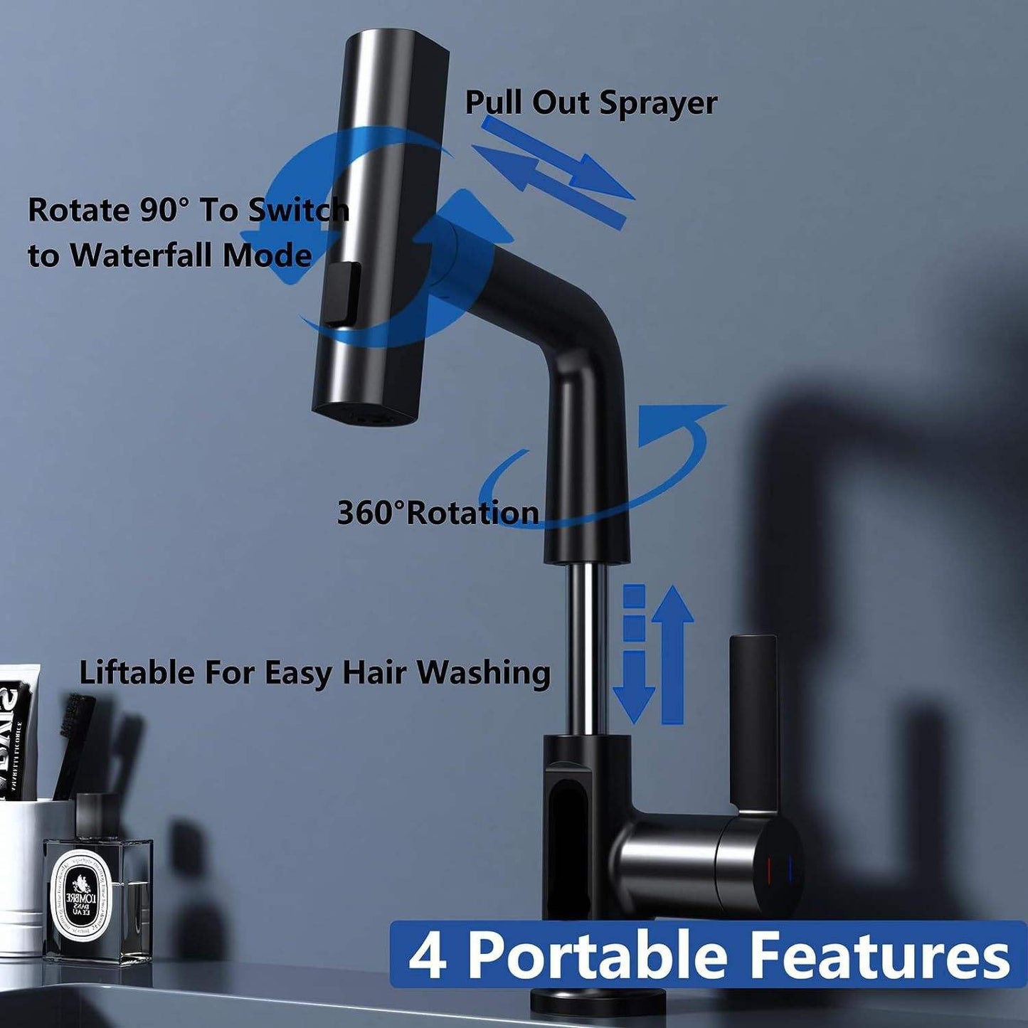Digital Temperature Display Pull-Out Basin Faucet