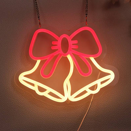 Letrero de neón navideño – Decoración LED de pared con alimentación USB