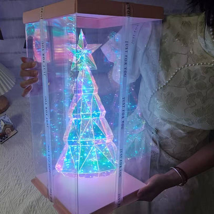 Luz nocturna USB de árbol de Navidad – Decoración navideña iluminada de 38 cm