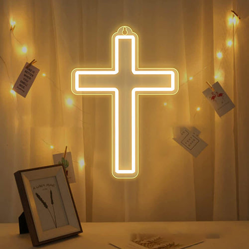 "Jesus" Letreiro LED Néon em Cruz