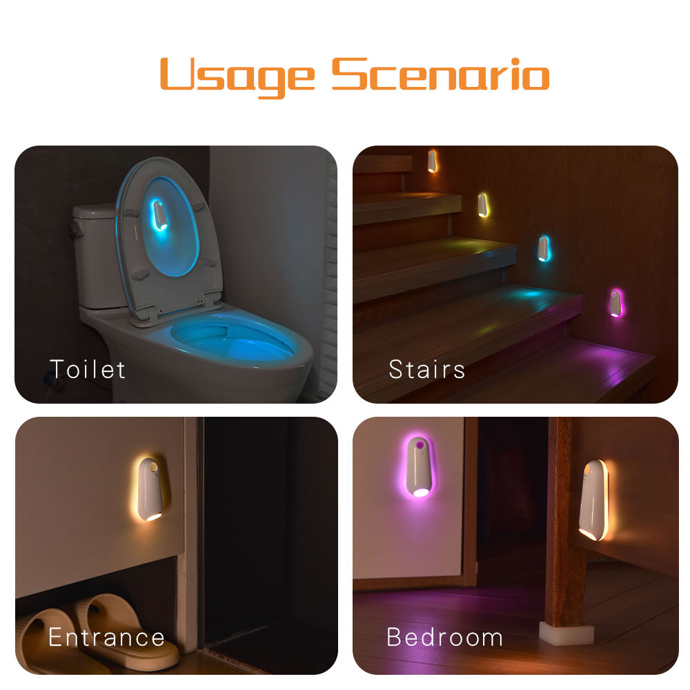 Luz Noturna para Sanita com Sensor de Movimento (LED Recarregável)